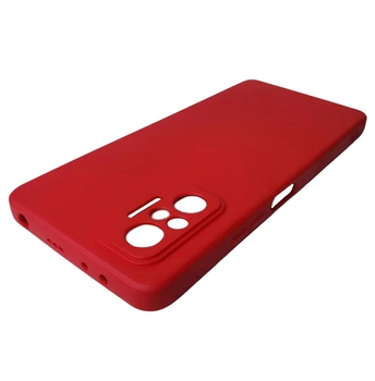 Силиконовый чехол с микрофиброй для Xiaomi Redmi Note 10 Pro красный тонкий матовый
