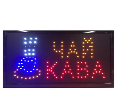 Рекламна Led вивіска світлодіодна українською мовою "Чай Кава" розмір 48 на 25 см від мережі 220V