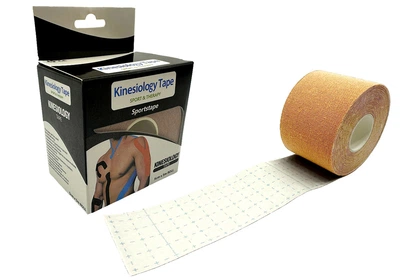 Кинезиологический тейп EasyFit Kinesio 5х5 см бежевый (медицинский, спортивный, косметологический влагостойкий пластырь из хлопка) USHYUO-BG
