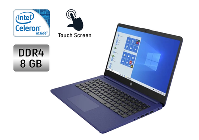 Ноутбук HP 14-dq / 14" (1920x1080) IPS Touch / Intel Celeron N4120 (4 ядра по 1.1 - 2.6 GHz) / 8 GB DDR4 / 64 GB SSD / Intel UHD Graphics 600 / WebCam б/у
