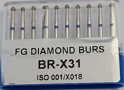 Бор алмазный FG стоматологический турбинный наконечник упаковка 10 шт UMG ШАРИК 316.001.524.018