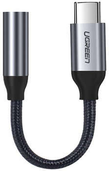 Adapter Ugreen AV142 USB Type-C x mini-jack 3.5 mm 10 cm czarno-szary (6957303836321)