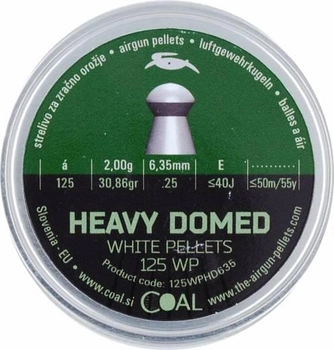 Пули пневматические Coal Heavy Domed кал. 6.35 мм 2 г 125 шт/уп