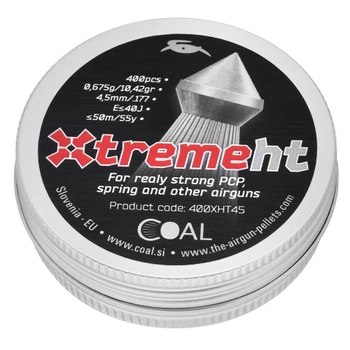 Пули пневматические Coal Xtreme HT 4.5 мм. Вес - 0.675 г. 400 шт/уп
