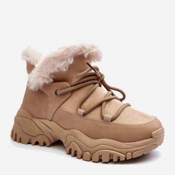 Жіночі зимові черевики високі Cresandi 42 Бежеві (5905677025590)