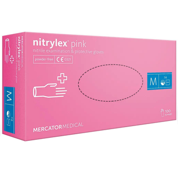 Нітрилові рукавички Nitrylex Pink рожеві XS 50 пар
