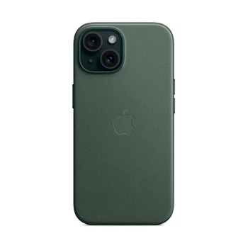 Чехол для Apple iPhone 15, FineWoven Case with MagSafe, зеленый, защитная накладка панель из материала FineWoven, противоударный, для айфона, защита всего корпуса, поддержка беспроводной зарядки и MagSafe, (ARM71975)