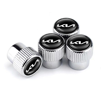 Колпачки на ниппель для Киа Premium Style Silver Kia New logo, 4 шт (67616)