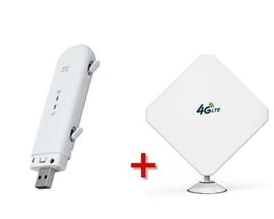 Мобильный 4G модем/роутер USB WI-FI 3G/4G LTE ZTE MF79U + Внешняя панельная всенаправленная 3G/4G LTE антенна 2х9 dBi 700-2700 MHz MIMO