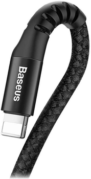Kabel Baseus Fish-eye Spring Cable USB – Lightning 1 m 2.0 A Czarny (CALSR-01)