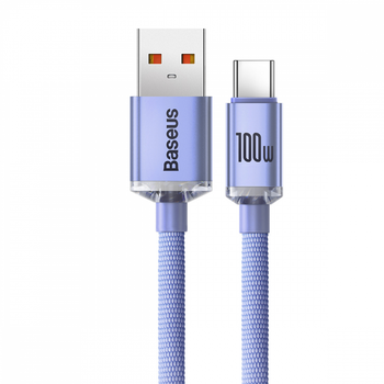 Кабель Baseus Crystal Shine Series Fast Charging Data Cable USB to Type-C 100 Вт 1.2 м Purple (CAJY000405)