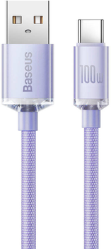 Kabel Baseus Crystal Shine Series Fast Charging Data Cable USB to Type-C 100 W 2 m Purple (CAJY000505)