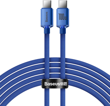 Kabel Baseus Crystal Shine Series Fast Charging Data Cable Type-C to Type-C 100 W 1.2 m Blue (CAJY000603)