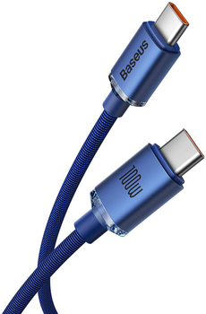 Кабель Baseus Crystal Shine Series Fast Charging Data Cable Type-C to Type-C 100 Вт 2 м Blue (CAJY000703)