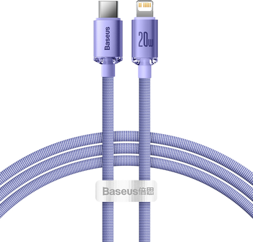 Kabel Baseus Crystal Shine Series Fast Charging Data Cable Type-C to iP 20 W 2 m Purple (CAJY000305)