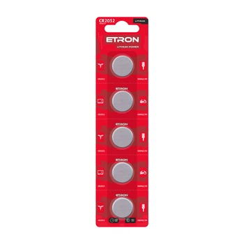 Батарейки літієві ETRON Lithium Power CR2032 5 шт в упаковці