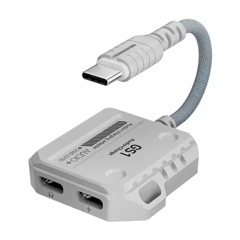 Аудио кабель адаптер 2в1 USB Type-C - USB Type-C мм для подзарядки