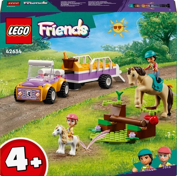 Zestaw klocków Lego Friends Przyczepa dla konia i kucyka 105 elementów (42634)
