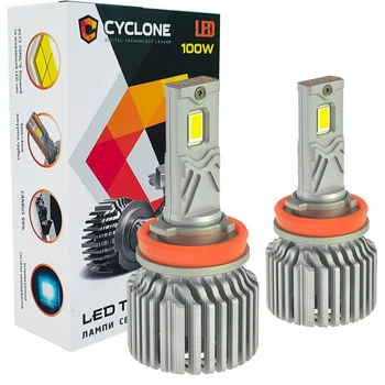 Світлодіодна LED лампа CYCLONE H11 5700K 18000LM TYPE 41 2 шт комплект