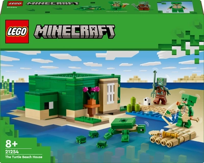 Zestaw klocków Lego Minecraft Domek na plaży w kształcie żółwia 234 elementy (21254)