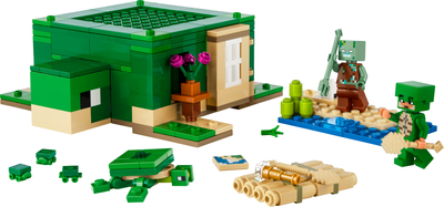 Zestaw klocków Lego Minecraft Domek na plaży w kształcie żółwia 234 elementy (21254)
