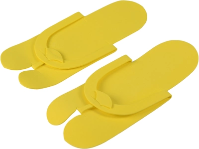 Упаковка тапочек Etto одноразовые вьетнамки EVA желтые размер 36-39 х 12 шт (4823101097092)