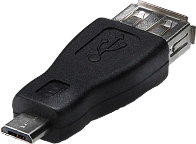 Адаптер Akyga USB Type-A - micro-USB F/M Black (5901720130396)