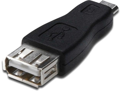Адаптер Akyga USB Type-A - micro-USB F/M Black (5901720130396)