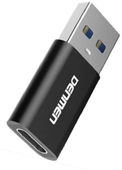 Адаптер Denmen USB Type-A - USB Type-C Black (6973224872415)