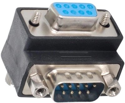 Adapter kątowy Delock Sub-D 9 Pin M/F Black (4043619652662)