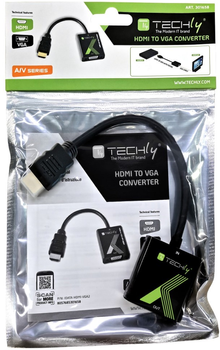 Adapter Techly HDMI - VGA Black (8057685301658)