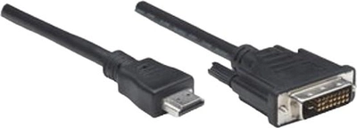 Адаптер Techly HDMI - DVI-D M/M 1.8 м Black (8057685304611)