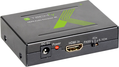 Adapter extraktor Techly HDMI Audio - S/PIDF 5.1CH/RCA L/R2.0CH Black (8054529025732)