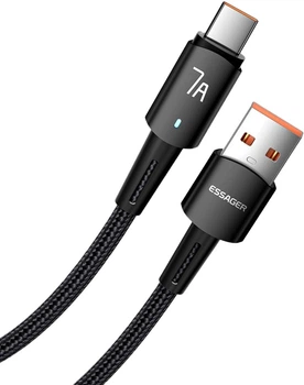Кабель Essager Sunset Type-C 7A USB charging and data 100W Fully compatible cable 0.5 м Black (EXC7A-CGB01-P)