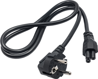 Kabel zasilający Akyga CEE 7/7 - IEC C5 1 m Black (5901720134523)