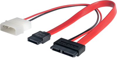 Kabel Akyga Slim SATA - SATA - MOLEX 0.2 m Black (5901720133373)