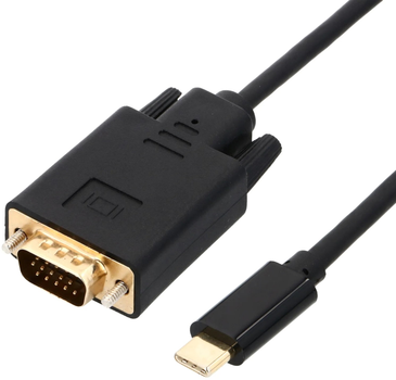 Kabel adapter Akyga USB Type-C - VGA 1.5 m Black (5901720136770)