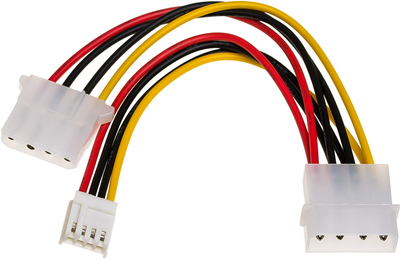Kabel adapter Akyga Molex - Molex + mini Molex M/F/F 0.15 m Multicolor (5901720131362)