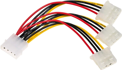 Kabel adapter Akyga Molex - 3 x Molex M/F 0.15 m Multicolor (5901720133212)