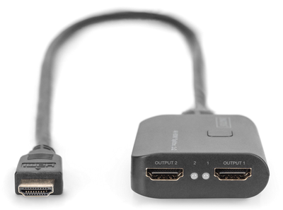 Kabel rozdzielacz Digitus HDMI A - 2 x HDMI A M/F 0.5 m Black (4016032479321)