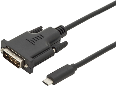 Kabel adapter Digitus USB Type-C - DVI-D M/M 2 m Black (4016032451358)