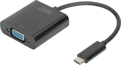 Kabel adapter Digitus VGA - USB Type-C F/M 0.15 m Black (4016032447511)
