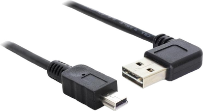 Kabel kątowy Delock USB Type-A - mini-USB M/M 0.5 m Black (4043619851751)