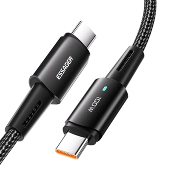 Кабель Essager Sunset 100W USB charging&data cable Type-C to Type-C 0.5 м Black (EXCTT1-CGB01)