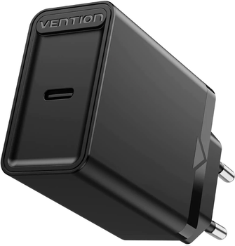 Зарядний пристрій Vention USB Type C + QC4.0 20 Вт Black (FADB0-EU)