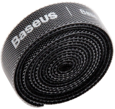 Органайзер для кабелів Baseus Rainbow Circle Velcro Strap 1 м Black (ACMGT-E01)