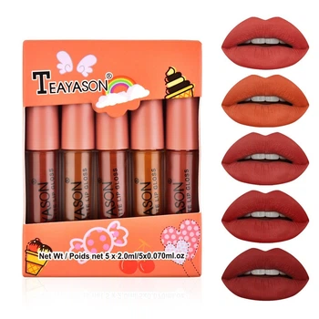 Набір рідких матових помад Teayason Liquid Matte Minis FOXY 5 шт