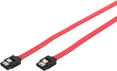 Kabel kątowy Delock SATA M/M 0.5 m Red (4043619826773)
