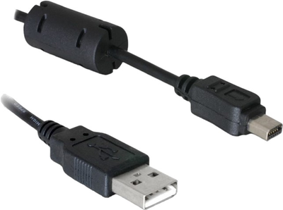 Kabel Delock USB Type-A - Olympus 12 pin M/M 1 m Black (4043619824175)