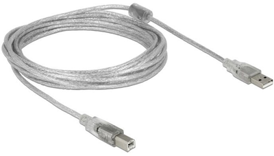 Kabel Delock USB Type-A - USB Type-B M/M 5 m Transparent (4043619838967)
